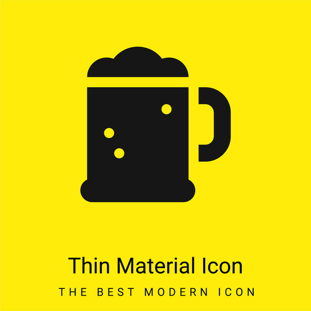 Minimalna jasnożółta ikona piwa - Wektor, obraz