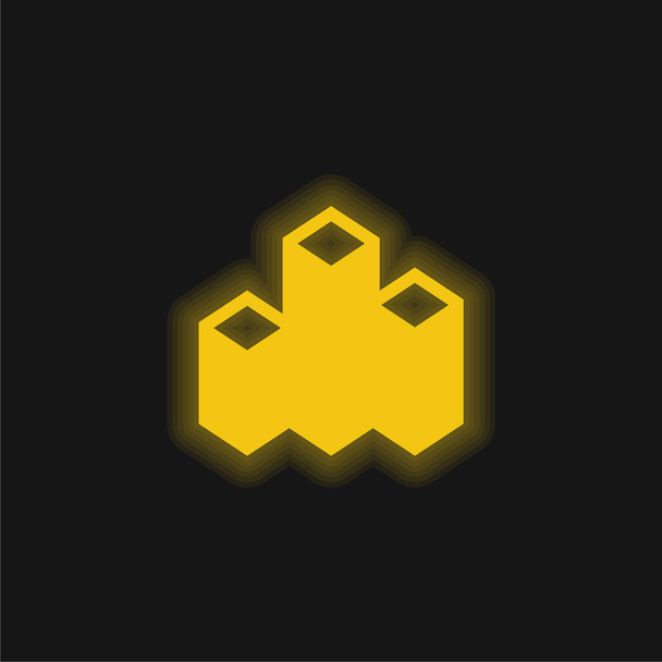 Ikona žlutého zářícího neonu pruhu - Vektor, obrázek