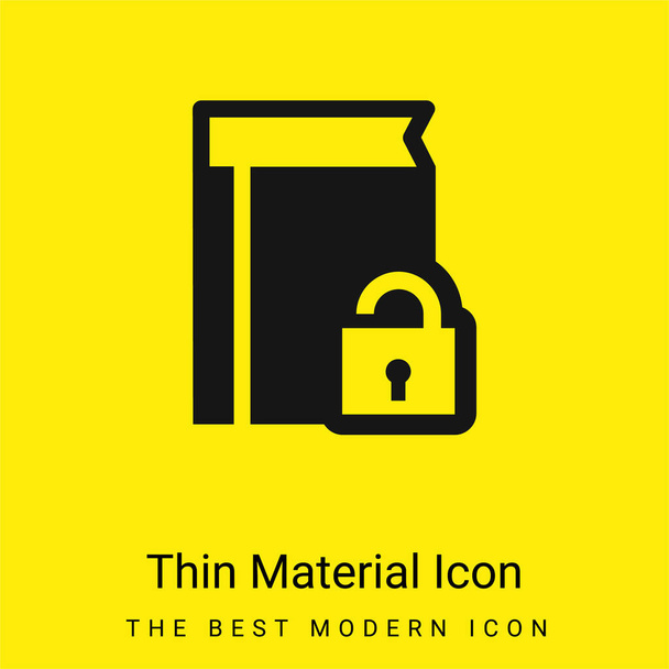 Proteção do livro ícone de material amarelo brilhante mínimo - Vetor, Imagem
