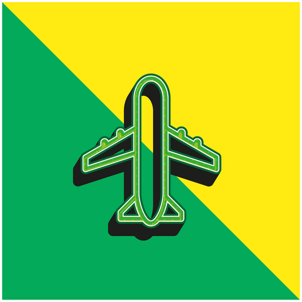 Flughafenschild grün und gelb modernes 3D-Vektor-Symbol-Logo - Vektor, Bild
