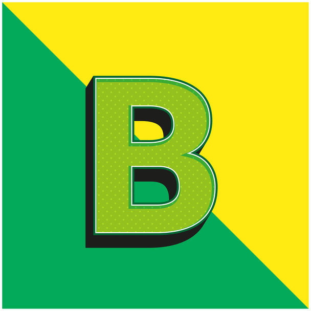 Kühnes grünes und gelbes modernes 3D-Vektor-Symbol-Logo - Vektor, Bild