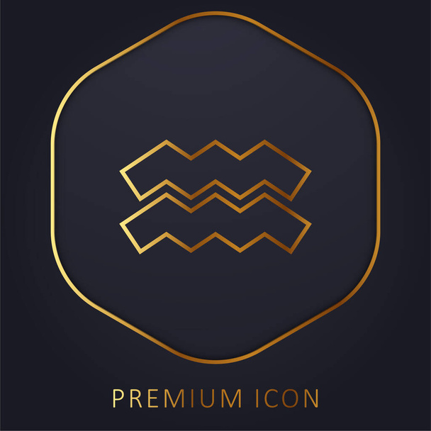 Aquarius golden line premium logo or icon - Vector, Image