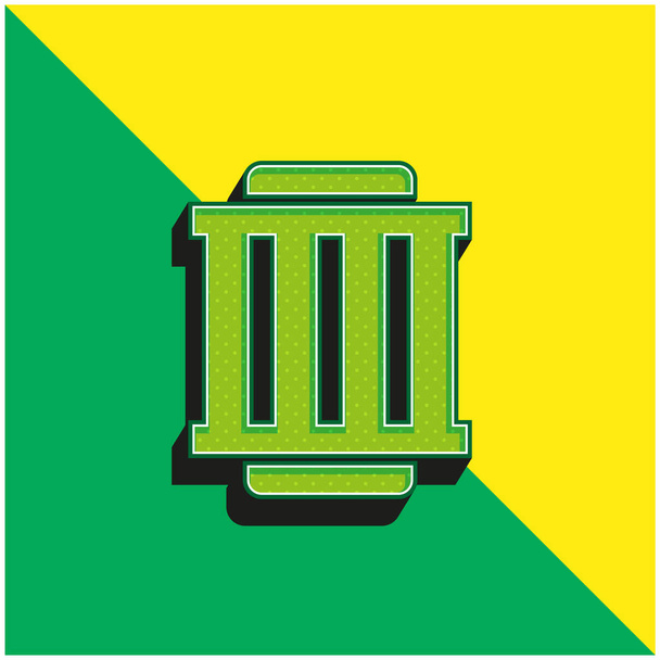 Filtro de aire verde y amarillo moderno logotipo del icono del vector 3d - Vector, imagen