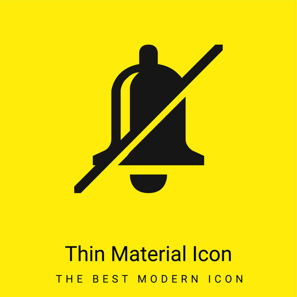 Bell Slash minimaal helder geel materiaal icoon - Vector, afbeelding