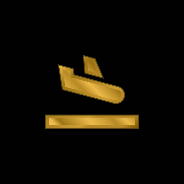 Прибуття золотистої металевої піктограми або вектор логотипу
 - Вектор, зображення