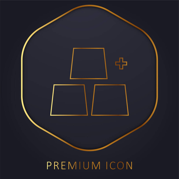 Ajouter des objets ligne dorée logo premium ou icône - Vecteur, image