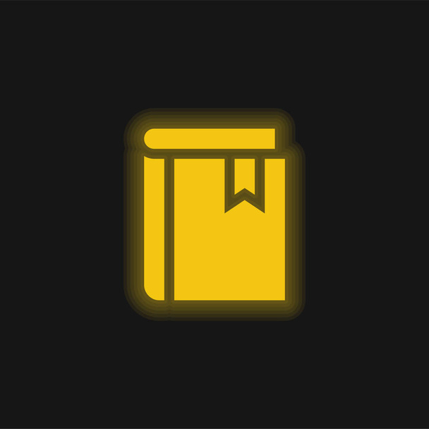 Book yellow glowing neon icon - Vector, Image