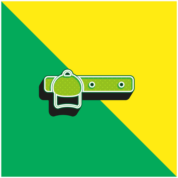Camera da letto Rack Mobili Per Appendere Cose Verde e giallo moderno 3d vettore icona logo - Vettoriali, immagini