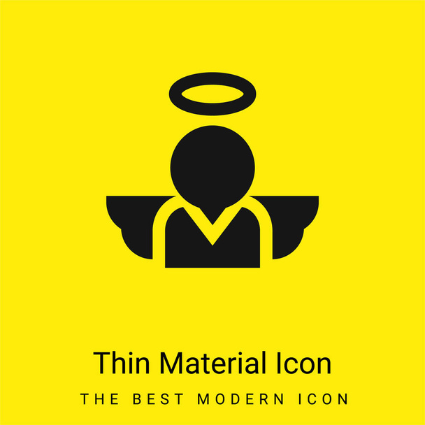 Ángel mínimo icono de material amarillo brillante - Vector, Imagen