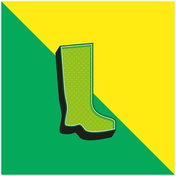 Boot Vihreä ja keltainen moderni 3d vektori kuvake logo - Vektori, kuva