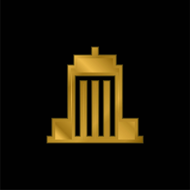 Złoto bankowe metaliczna ikona lub wektor logo - Wektor, obraz