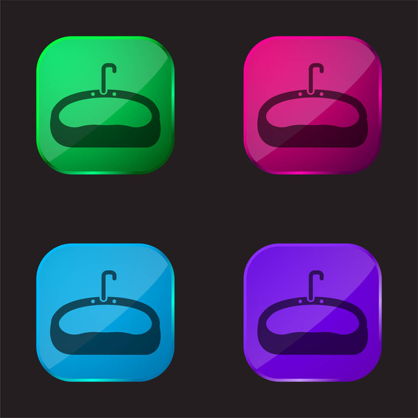 Évier de salle de bain icône de bouton en verre quatre couleurs - Vecteur, image