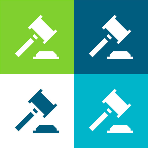 Set di icone minime piatte a quattro colori - Vettoriali, immagini