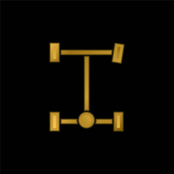 Золота металева значок або вектор логотипу осі
 - Вектор, зображення