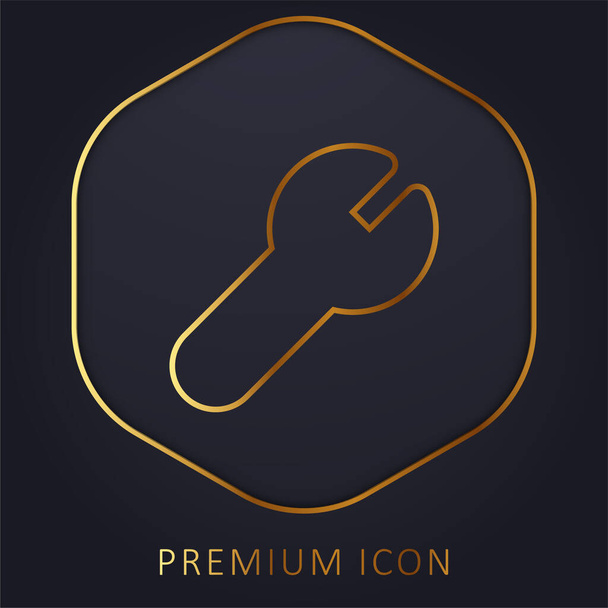Altın çizgi premium logosunu veya simgesini ayarla - Vektör, Görsel