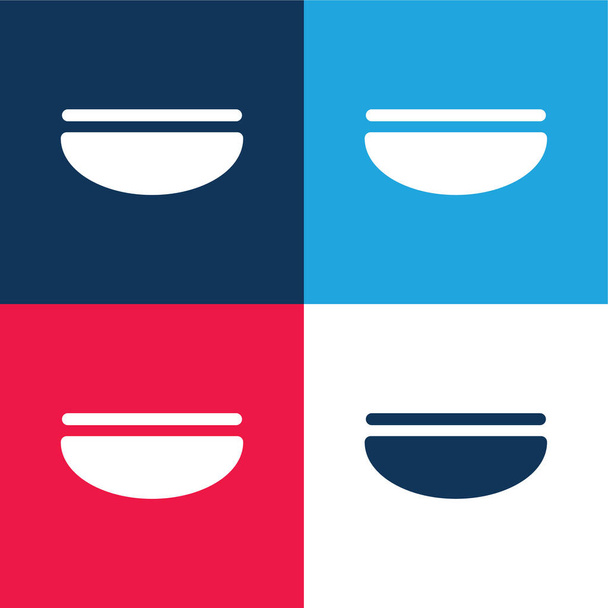 Vyvážení modrá a červená čtyři barvy minimální ikona nastavena - Vektor, obrázek