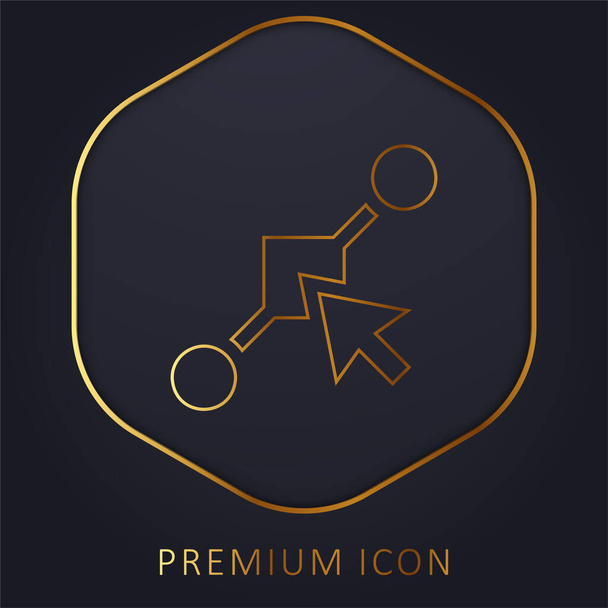 Anchor Point golden line premium logo or icon - Vector, Image