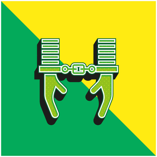 逮捕緑と黄色の現代的な3Dベクトルのアイコンのロゴ - ベクター画像