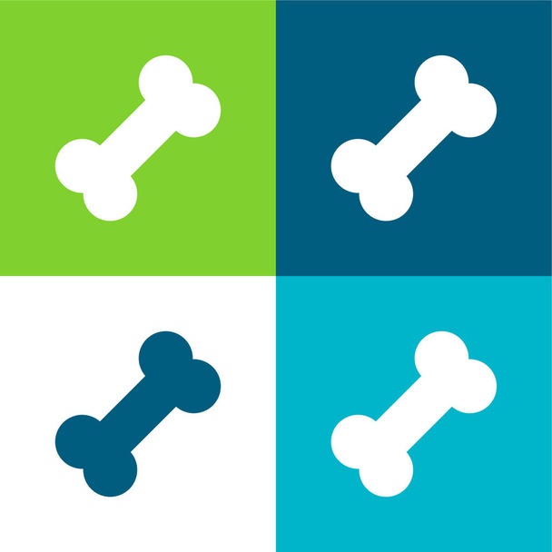 Set di icone minime a quattro colori Bone Flat - Vettoriali, immagini