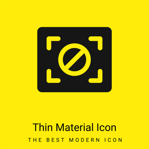 Block Focus minimal bright yellow material icon - Vector, Image