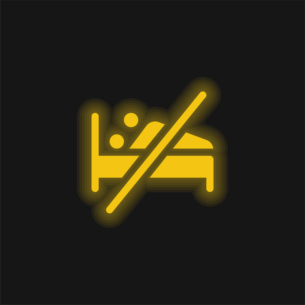 Abstinencia amarillo brillante icono de neón - Vector, Imagen