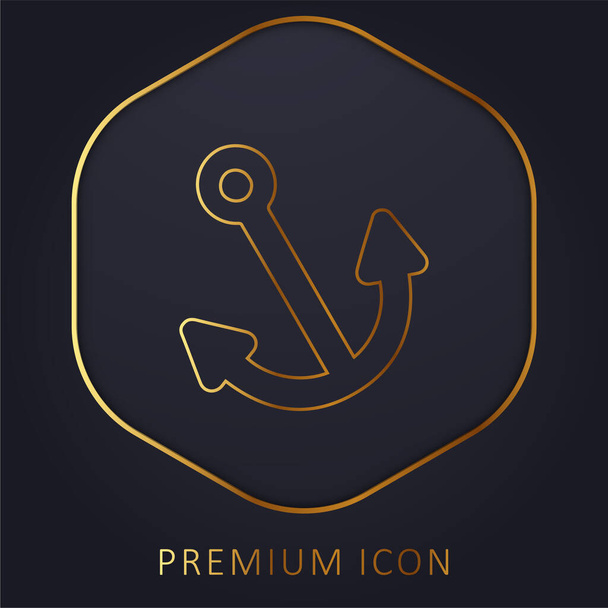 Ancoraggio linea dorata logo premium o icona - Vettoriali, immagini
