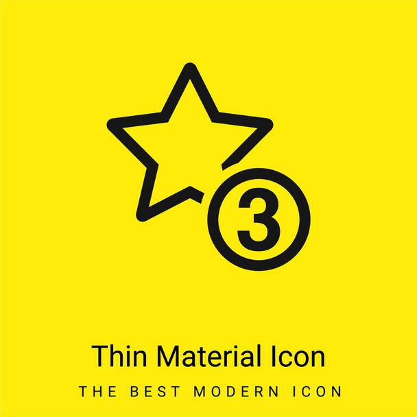 3 Estrellas Símbolo mínimo icono de material amarillo brillante - Vector, Imagen