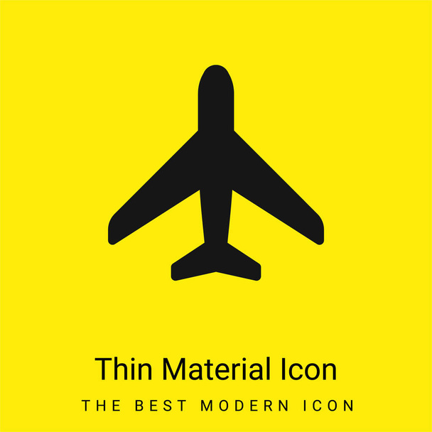 Lentokoneen kirkkaan keltainen materiaalikuvake minimaalinen - Vektori, kuva