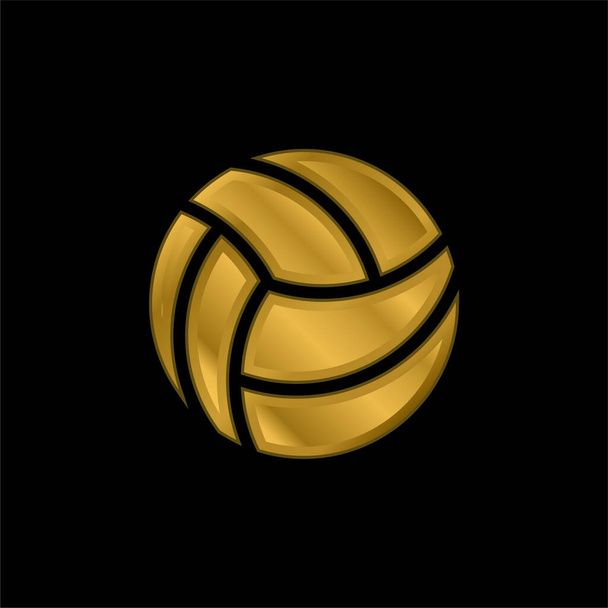 Strand labda aranyozott fém ikon vagy logó vektor - Vektor, kép
