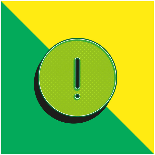 Warnung Grünes und gelbes modernes 3D-Vektor-Symbol-Logo - Vektor, Bild
