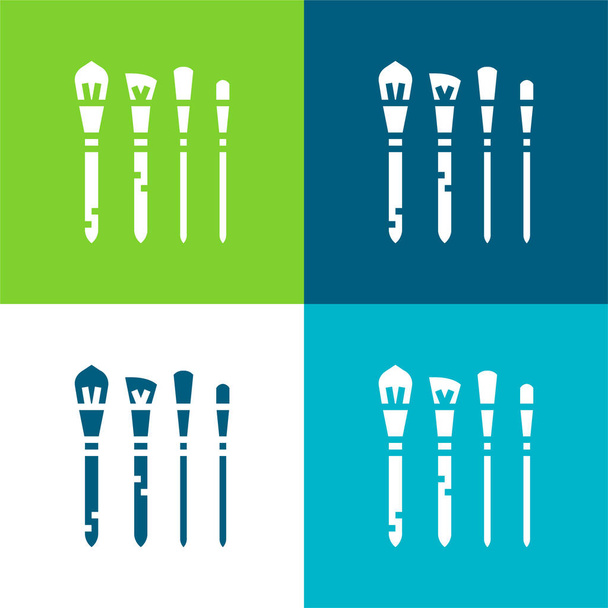 Blush Flat conjunto de iconos mínimos de cuatro colores - Vector, imagen