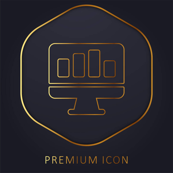 Analytics arany vonal prémium logó vagy ikon - Vektor, kép