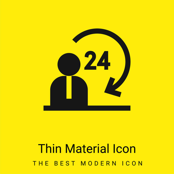 ícone material amarelo brilhante mínimo de 24 horas - Vetor, Imagem