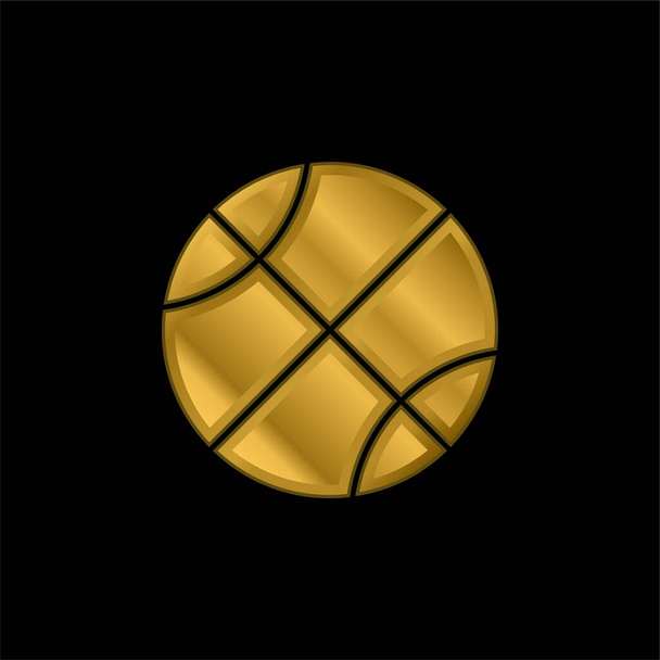 Μπάσκετ επιχρυσωμένο μέταλλο εικονίδιο ή το λογότυπο διάνυσμα - Διάνυσμα, εικόνα