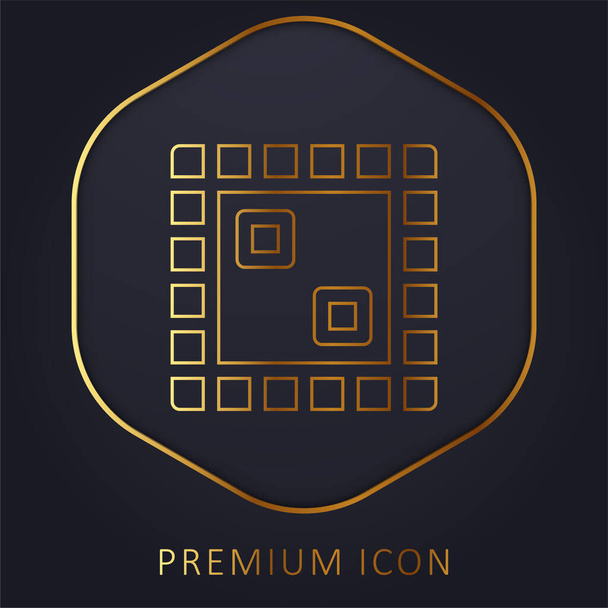 Juego de mesa línea dorada logotipo premium o icono - Vector, Imagen