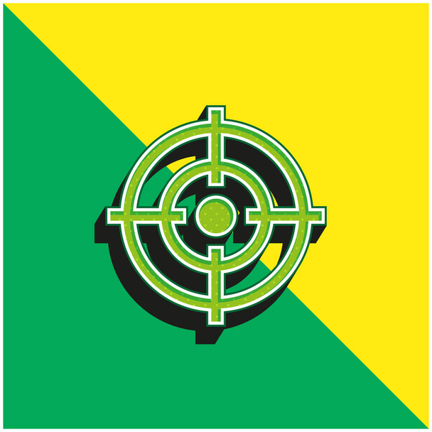 Objetivo Verde y amarillo moderno 3d vector icono logotipo - Vector, Imagen