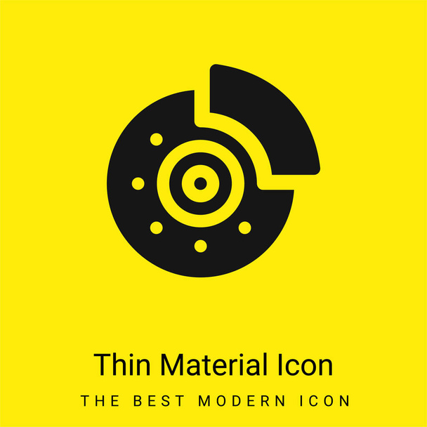 Brzda minimální jasně žlutý materiál ikona - Vektor, obrázek