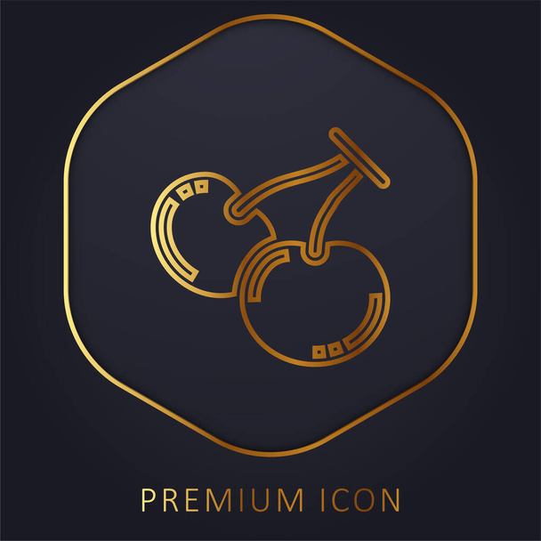 Berry golden line premium logo or icon - Vector, Image