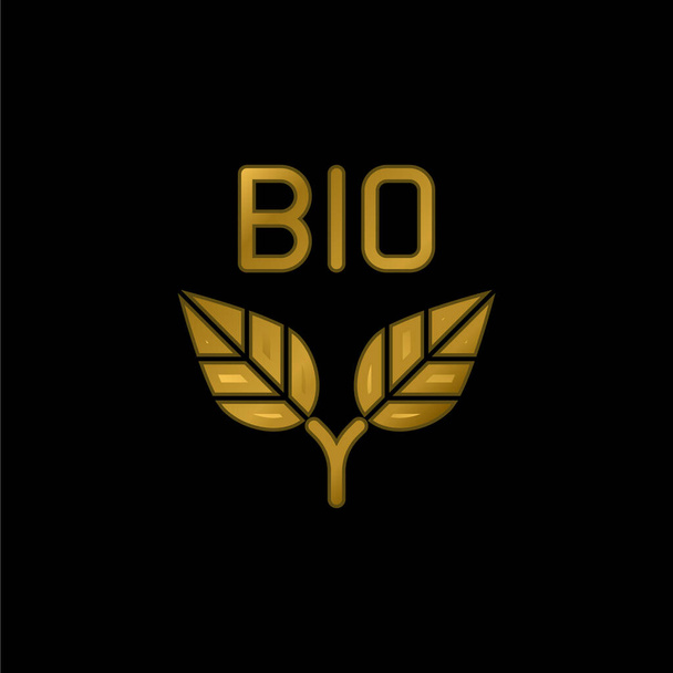 Bio vergoldet metallisches Symbol oder Logo-Vektor - Vektor, Bild