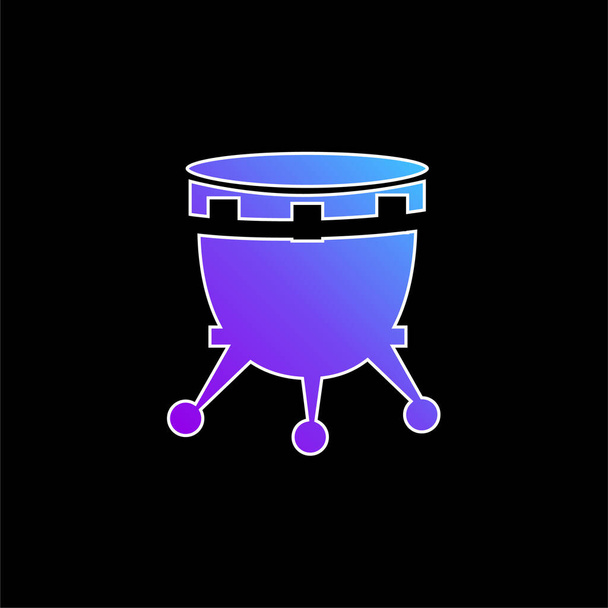 African Drum With Stand blue gradient vector icon - Vector, Image