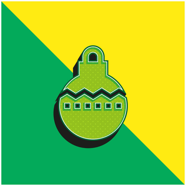 Bauble Πράσινο και κίτρινο σύγχρονο 3d διάνυσμα εικονίδιο λογότυπο - Διάνυσμα, εικόνα