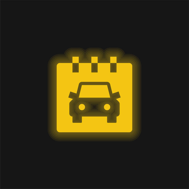 Ikona žlutého zářícího neonu události - Vektor, obrázek