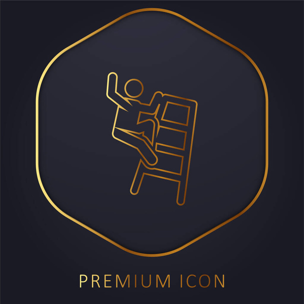 Accidente de línea dorada logotipo premium o icono - Vector, imagen