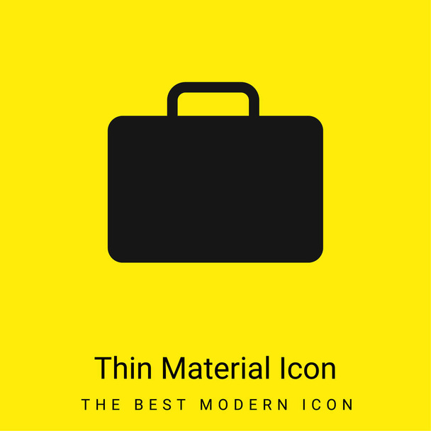 Fekete aktatáska minimális fényes sárga anyag ikon - Vektor, kép