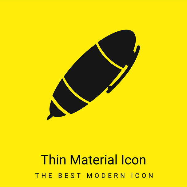 Grand stylo d'école icône matérielle jaune vif minimale - Vecteur, image