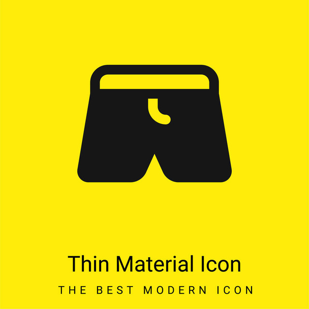 Boxeadores mínimo icono de material amarillo brillante - Vector, Imagen