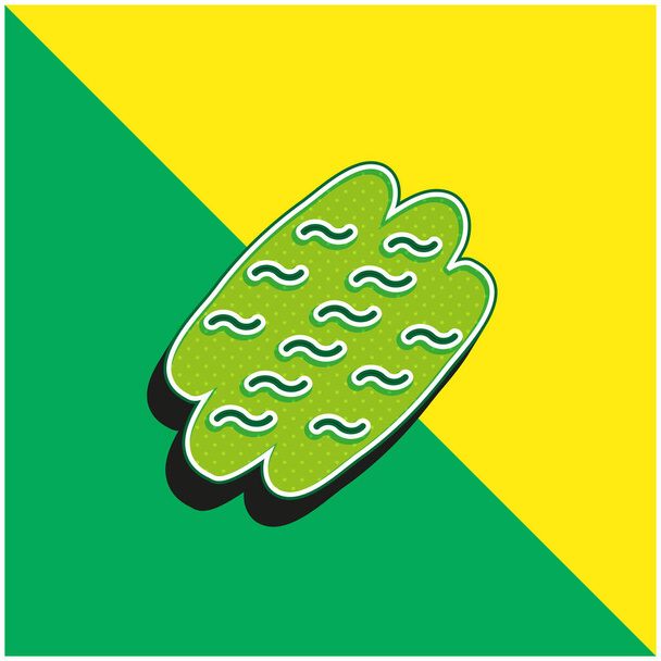 Ψωμί Πράσινο και κίτρινο σύγχρονο 3d διάνυσμα εικονίδιο λογότυπο - Διάνυσμα, εικόνα