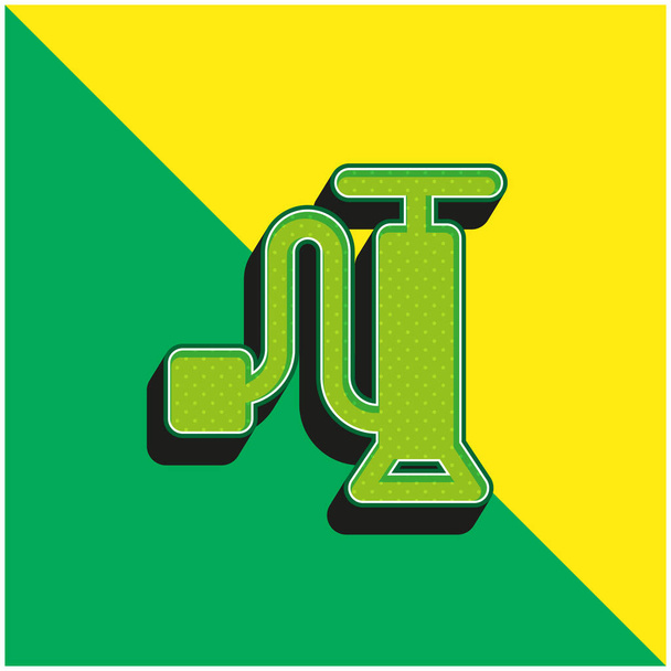 Air Pump Groen en geel modern 3D vector icoon logo - Vector, afbeelding
