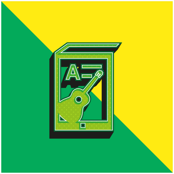 Kitap Yeşil ve Sarı Modern 3D vektör simgesi logosu - Vektör, Görsel