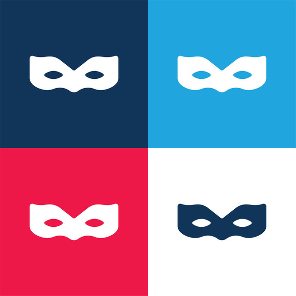 Anónimo azul y rojo conjunto de iconos mínimo de cuatro colores - Vector, imagen
